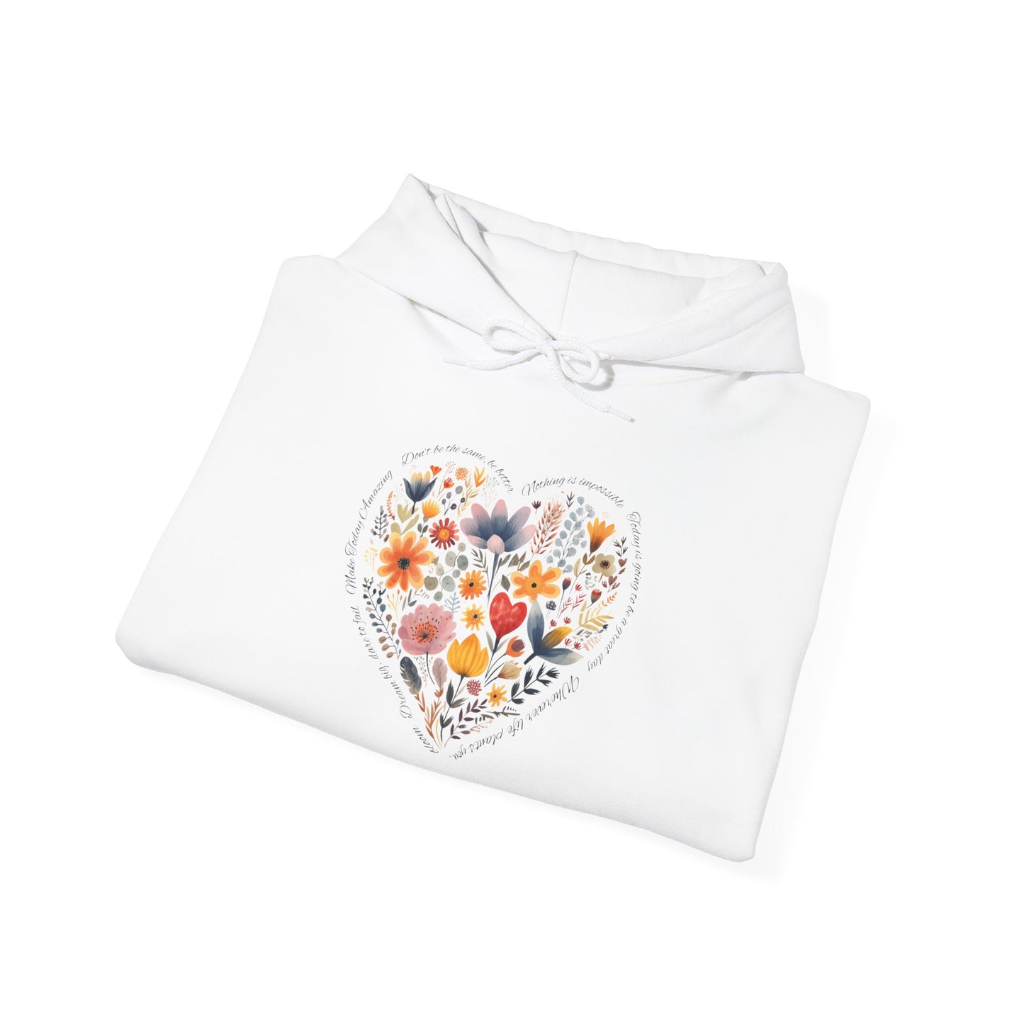 Positive Heart Design Unisex Hoodie - Cozy Heavy Blend Sweatshirt for All Occasions