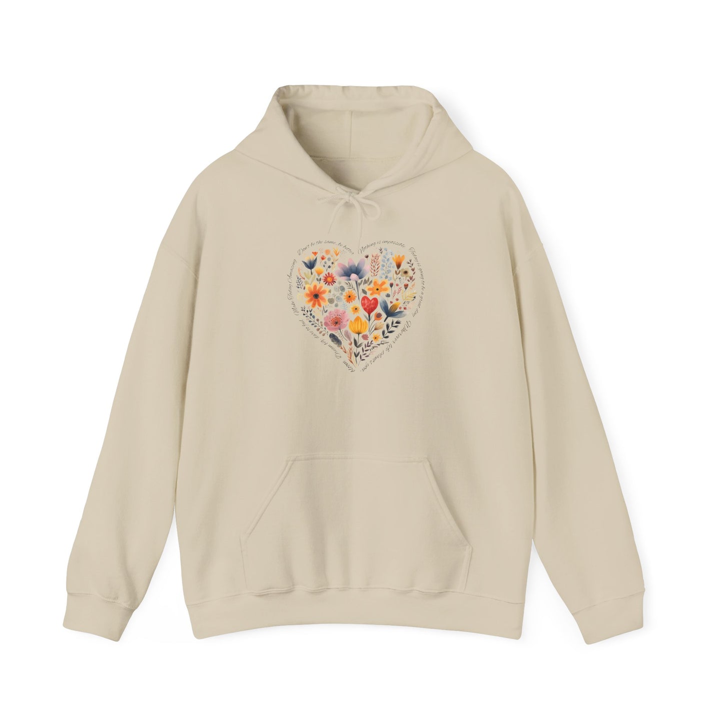 Positive Heart Design Unisex Hoodie - Cozy Heavy Blend Sweatshirt for All Occasions