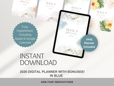 2026 Digital Planner | Hyperlinked | Bonus 2025 Planner and Digital Stickers