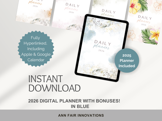 2026 Digital Planner | Hyperlinked | Bonus 2025 Planner and Digital Stickers