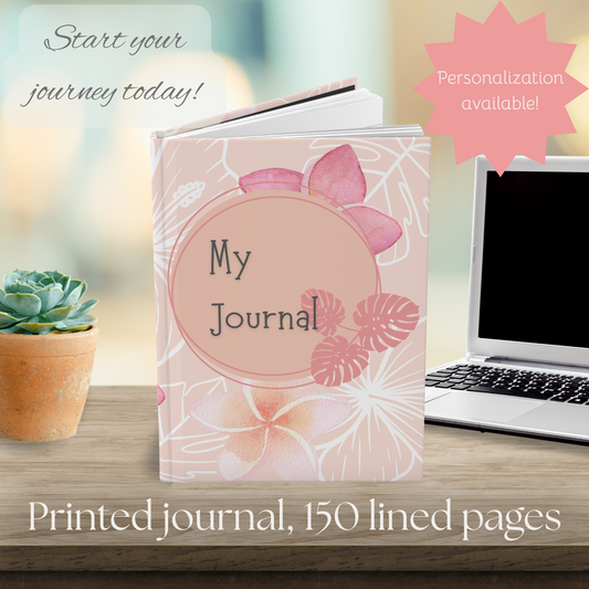 Tropical Hardcover Journal, Nature Inspired Notebook, Artistic Diary, Eco-Friendly Journal