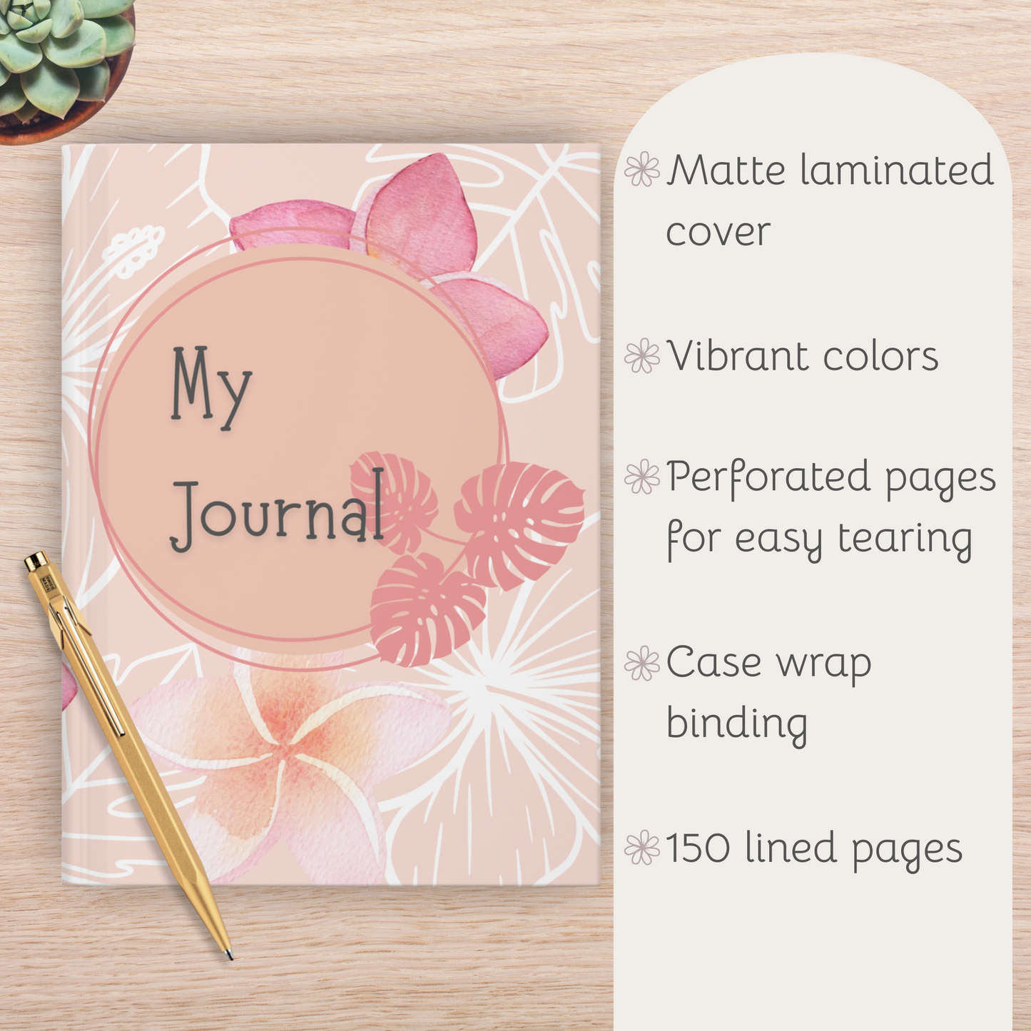 Tropical Hardcover Journal, Nature Inspired Notebook, Artistic Diary, Eco-Friendly Journal