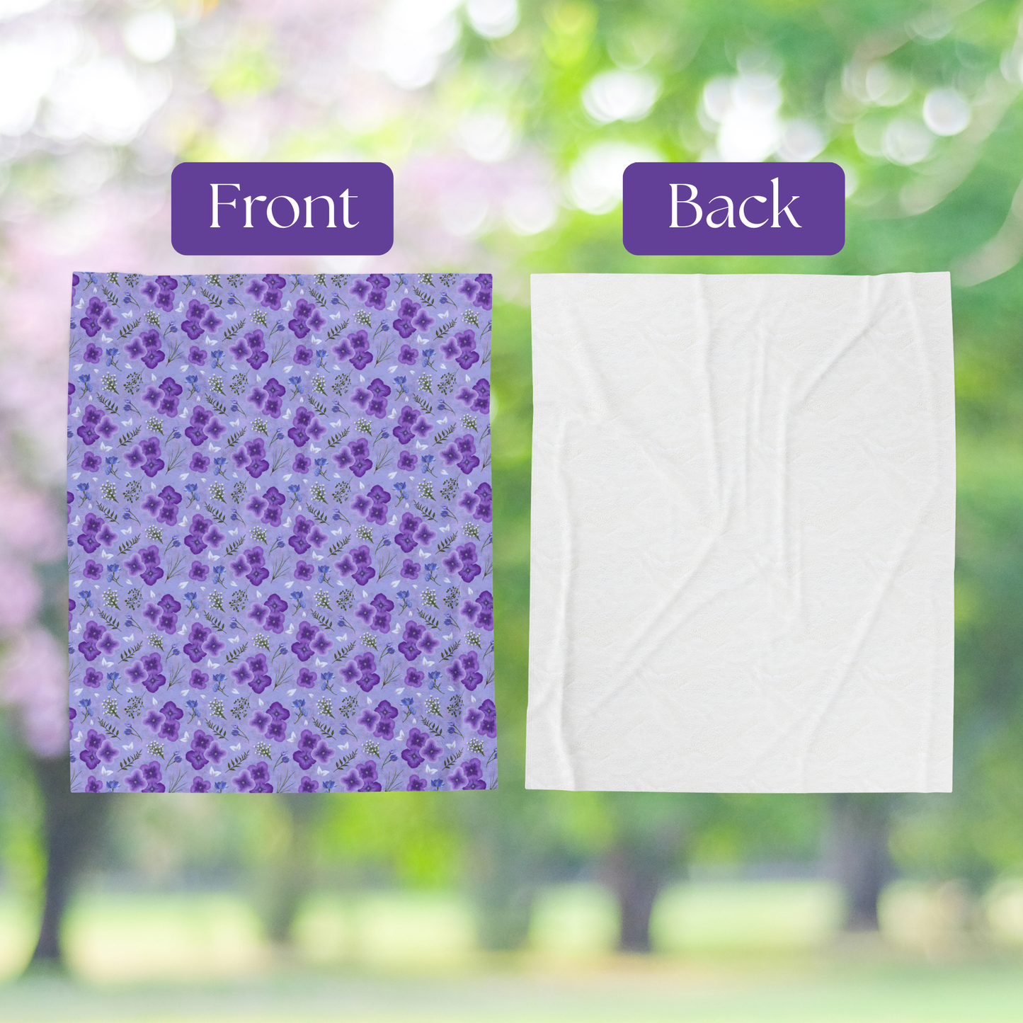Amethyst Meadows purple background Plush blanket