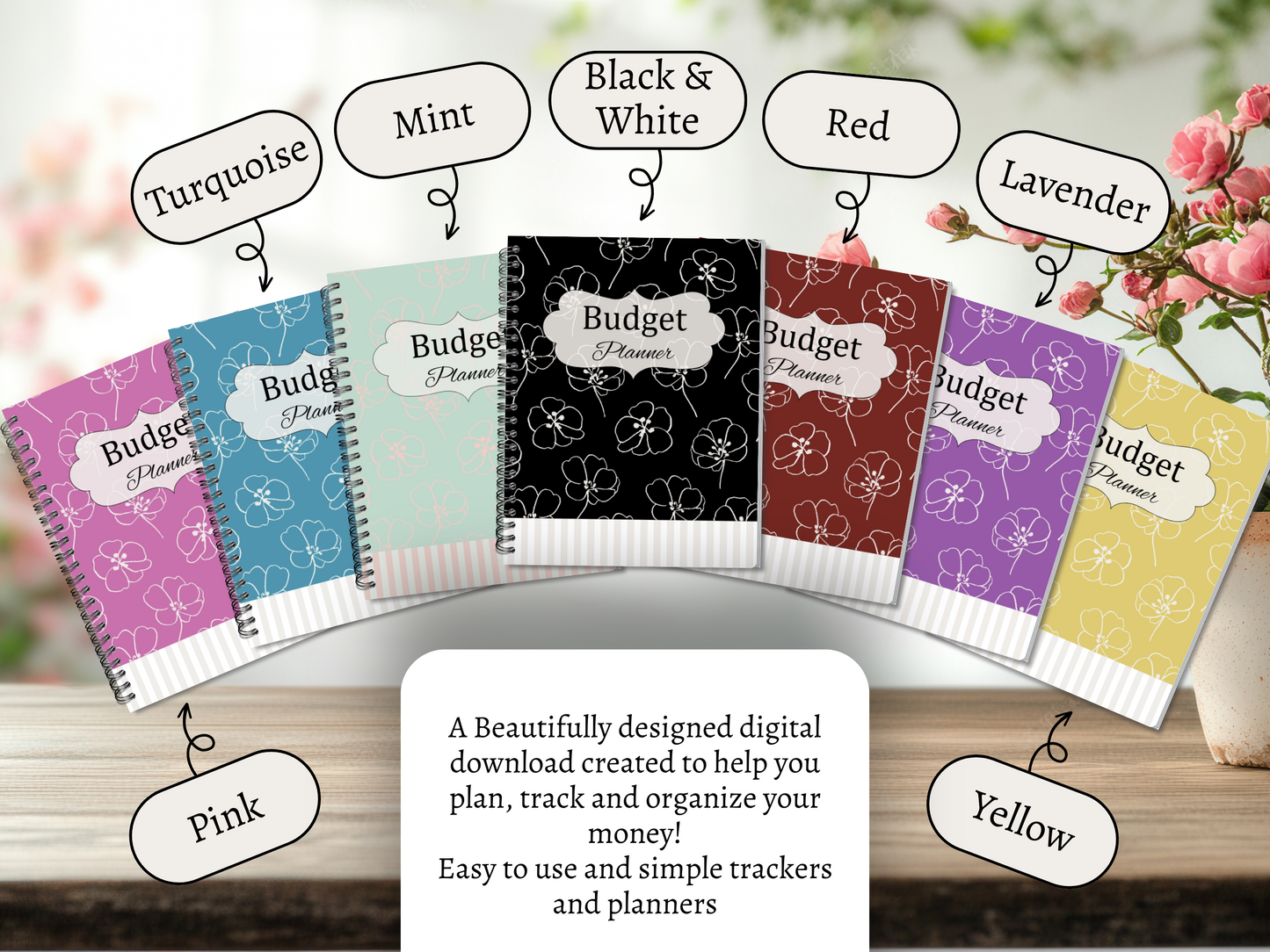 Budget Planner | Monthly Budget and Finance Organizer | Digital Download | 7 color varieties