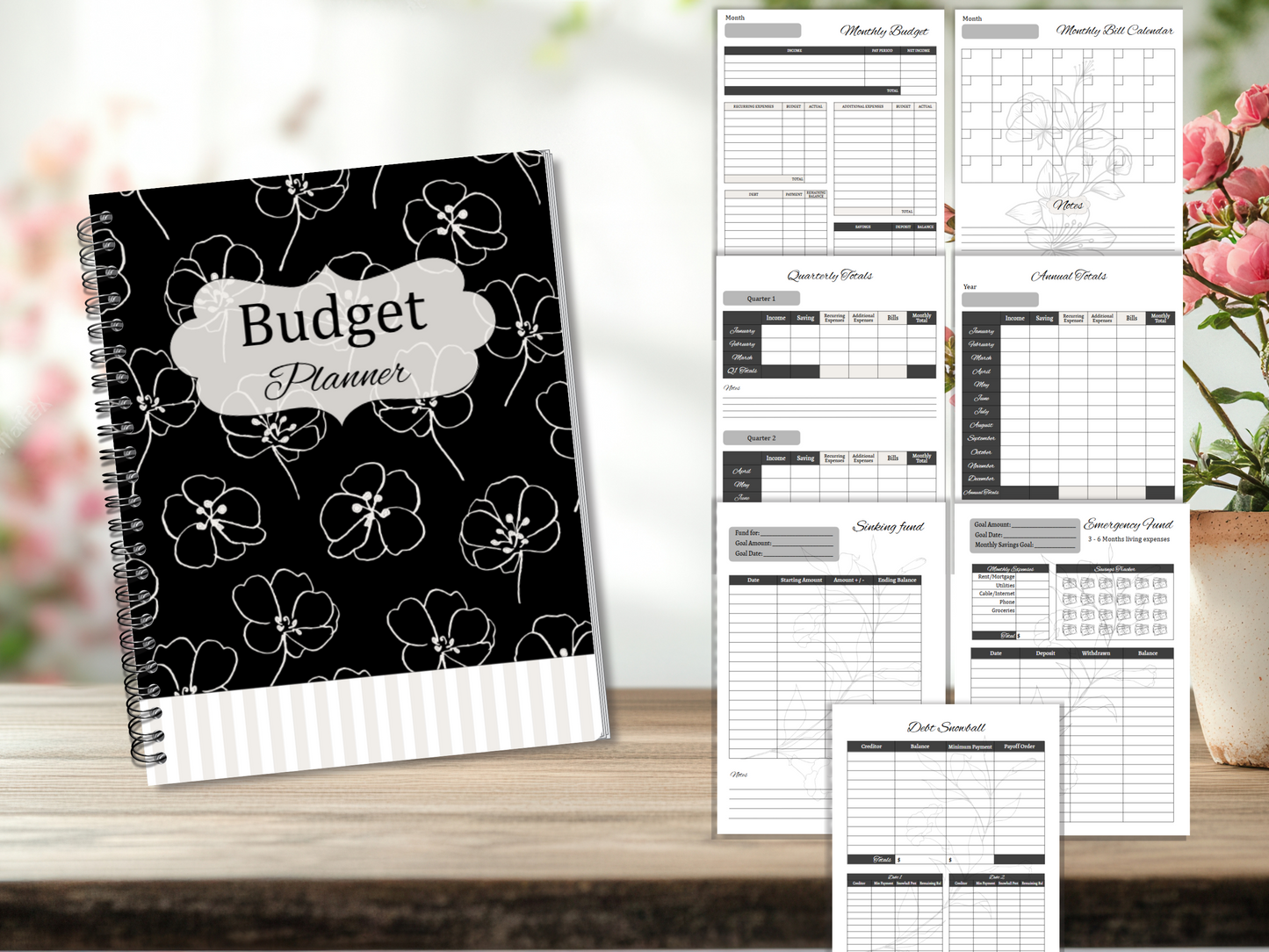 Budget Planner | Monthly Budget and Finance Organizer | Digital Download | 7 color varieties