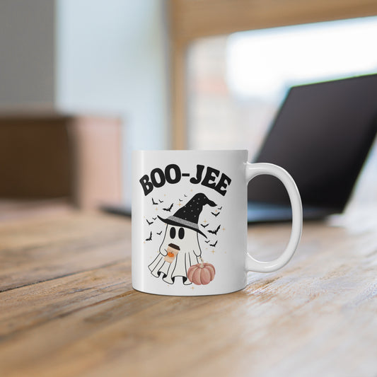 Halloween Ghost Mug, Fun Boo-Jee Design, Coffee Cup for Spooky Season, Cute Halloween Gift, Seasonal Drinkware, Fall Decor