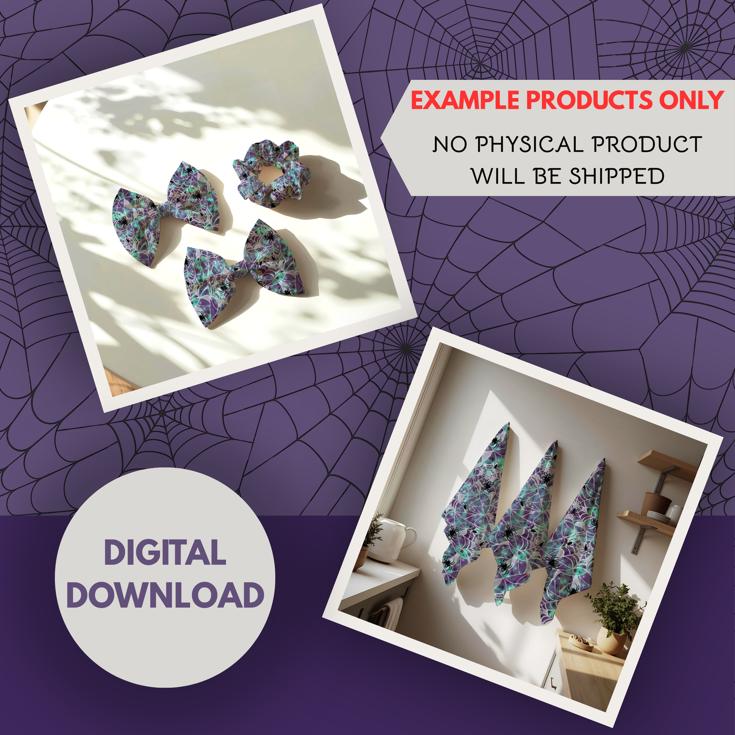 Spooky Spider Webs Seamless Hand Drawn Digital Pattern | 300 DPI PNG | Instant Download