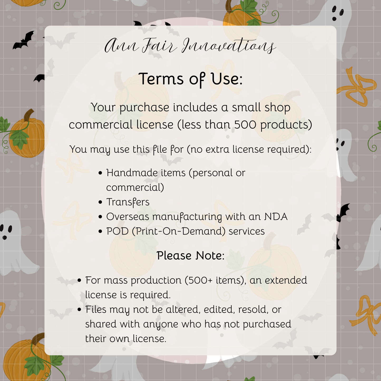 Pumpkins and Ghosts on Cream background Seamless Hand Drawn Digital Pattern | 300 DPI PNG | Instant Download