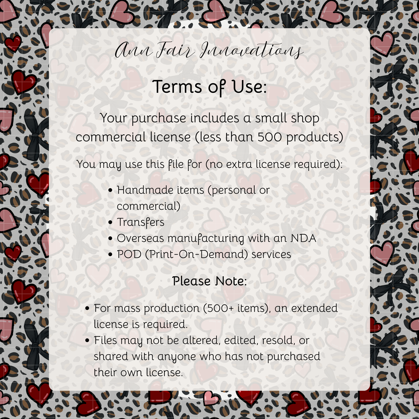 Leopards and Hearts Seamless Hand Drawn Digital Pattern | 300 DPI PNG | Instant Download