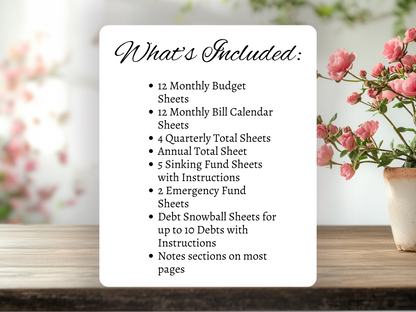 Budget Planner | Monthly Budget and Finance Organizer | Digital Download | 7 color varieties