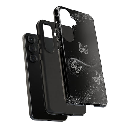 Glitter Butterflies with Black Background Phone Case - Tough Cases, Decorative Cell Phone Cover