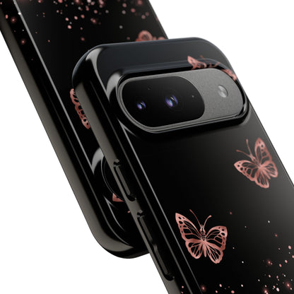 Rose Gold Butterflies Phone Case - Tough Cases, Decorative Cell Phone Cover