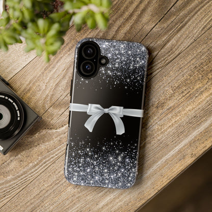 Glitter Bow Phone Case - Tough Cases, Decorative Cell Phone Cover