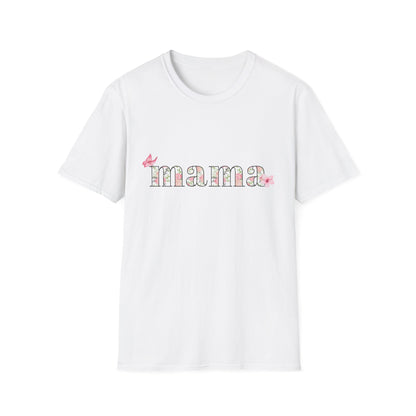 Mama Floral Unisex T-Shirt, Mother's Day Gift, Softstyle Tee, Gift for Mom, Casual Wear, Spring Fashion