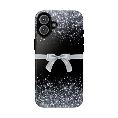Glitter Bow Phone Case - Tough Cases, Decorative Cell Phone Cover