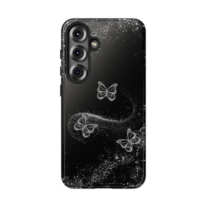 Glitter Butterflies with Black Background Phone Case - Tough Cases, Decorative Cell Phone Cover