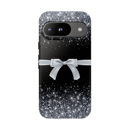Glitter Bow Phone Case - Tough Cases, Decorative Cell Phone Cover