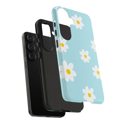 Blue Daisy Floral Phone Case - Tough Cases, Decorative Cell Phone Cover