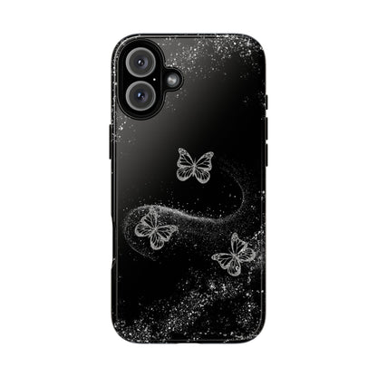 Glitter Butterflies with Black Background Phone Case - Tough Cases, Decorative Cell Phone Cover