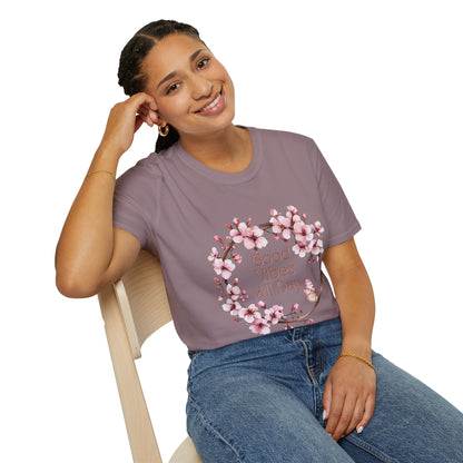 Good Vibes All Day Unisex Softstyle T-Shirt | Floral Design | Casual Everyday Wear