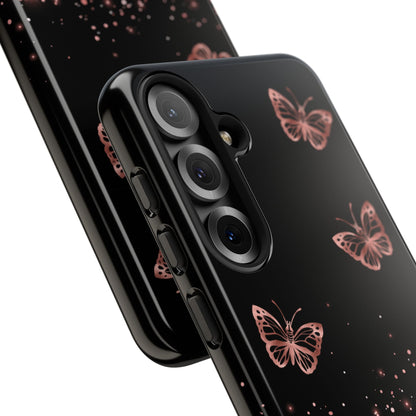 Rose Gold Butterflies Phone Case - Tough Cases, Decorative Cell Phone Cover