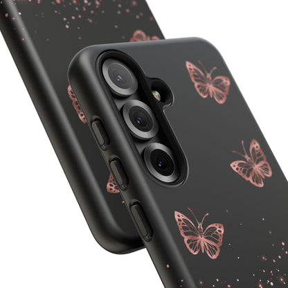 Rose Gold Butterflies Phone Case - Tough Cases, Decorative Cell Phone Cover