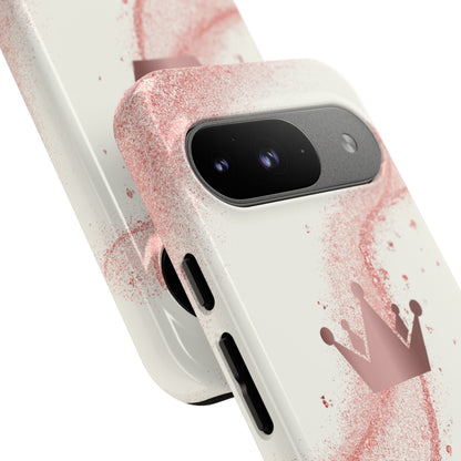 Rose Gold Crown on Cream background Phone Case - Tough Cases, Decorative Cell Phone Cover