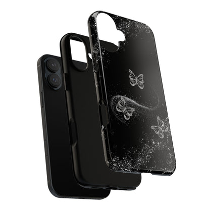 Glitter Butterflies with Black Background Phone Case - Tough Cases, Decorative Cell Phone Cover