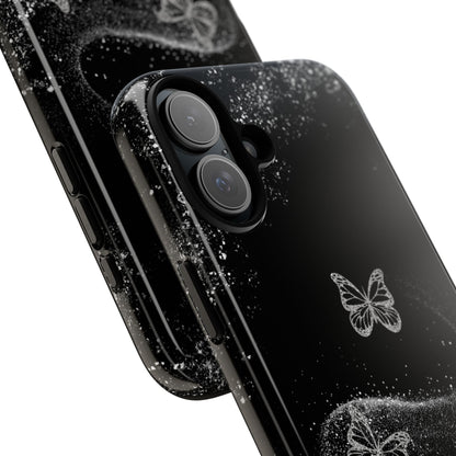 Glitter Butterflies with Black Background Phone Case - Tough Cases, Decorative Cell Phone Cover