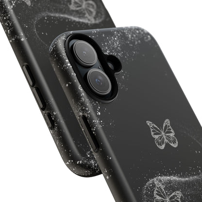 Glitter Butterflies with Black Background Phone Case - Tough Cases, Decorative Cell Phone Cover