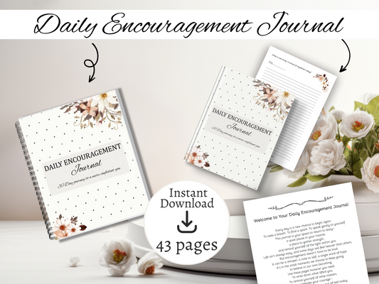 Daily Encouragement Journal | Guided Journal for Self-Reflection | Digital Download