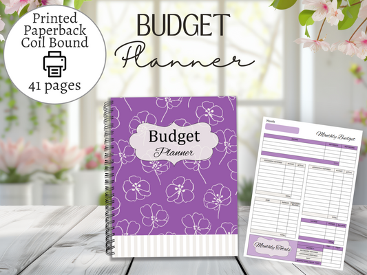 Budget Planner in Purple | Monthly Budget and Finance Organizer | Coil Bound