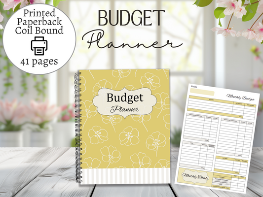 Budget Planner in Yellow | Monthly Budget and Finance Organizer | Coil Bound