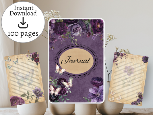Daily Journal | Self-Reflection & Mindfulness | Digital Download | Moody Purple
