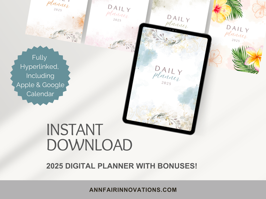 2025 Digital Planner | Hyperlinked | Bonus 2026 Planner and Digital Stickers