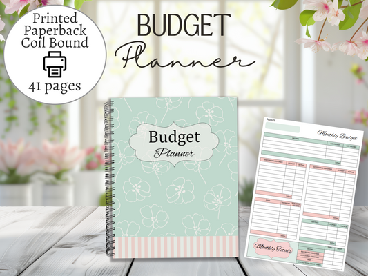 Budget Planner in Mint | Monthly Budget and Finance Organizer | Coil Bound