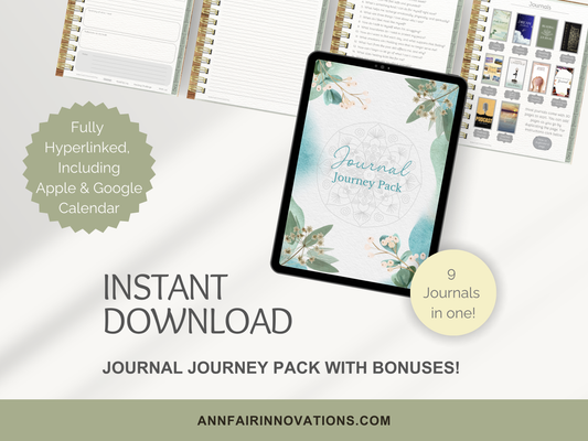 The Ultimate Digital Journal Journey Pack (Portrait & Landscape) | 9 Journals + 700+ Stickers + Apple & Google Calendar Links