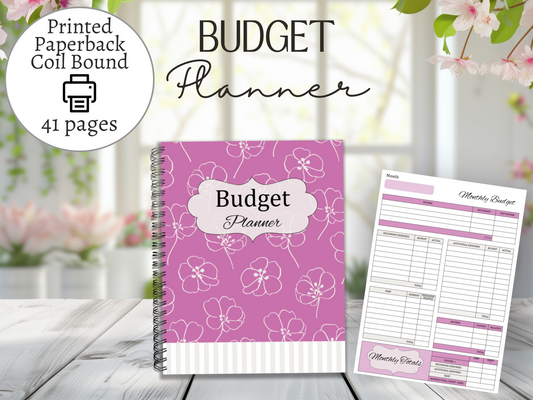 Budget Planner in Pink | Monthly Budget and Finance Organizer | Coil Bound