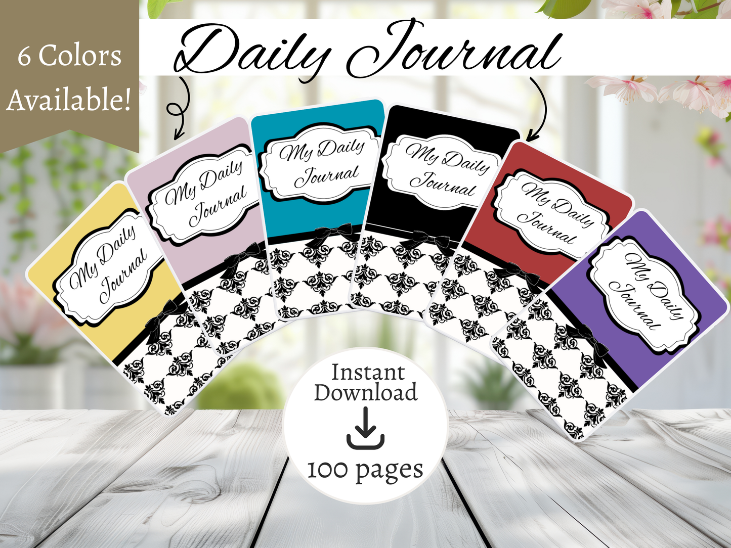 Daily Journal | Self-Reflection & Mindfulness | Digital Download | 6 Color Varieties