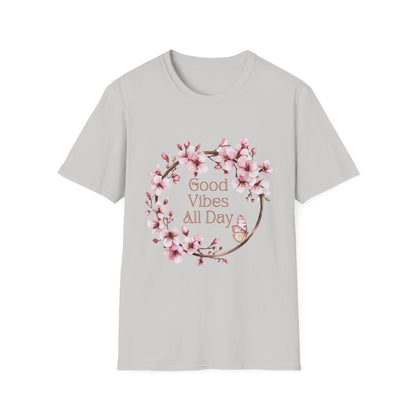 Good Vibes All Day Unisex Softstyle T-Shirt | Floral Design | Casual Everyday Wear