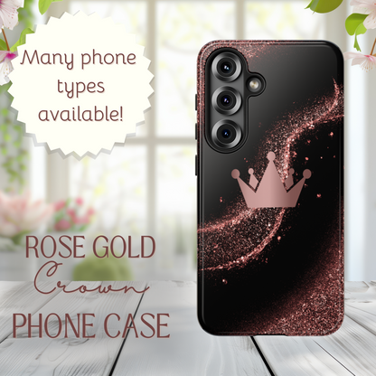 Rose Gold Crown Phone Case - Tough Cases, Decorative Cell Phone Cover
