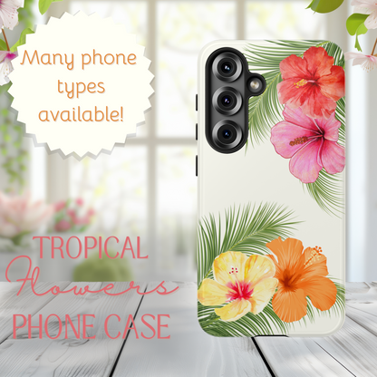 Tropical Flowers Phone Case - Tough Cases, Decorative Cell Phone Cover