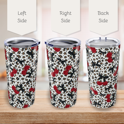 Leopard Print and Cherries Tumbler 20oz