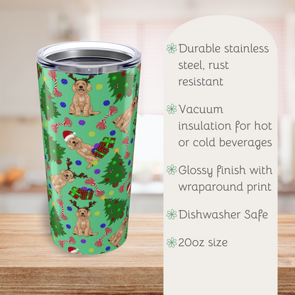 Goldendoodle Christmas Tumbler 20oz