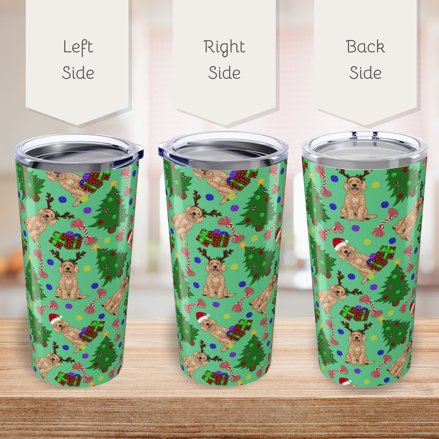 Goldendoodle Christmas Tumbler 20oz