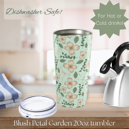 Blush Petal Garden Floral Tumbler 20oz