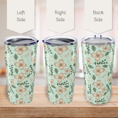 Blush Petal Garden Floral Tumbler 20oz