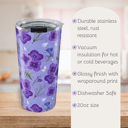 Amethyst Meadows Floral Design | 20oz Tumbler