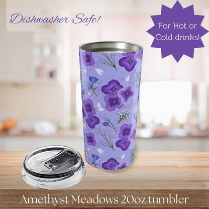 Amethyst Meadows Floral Design | 20oz Tumbler