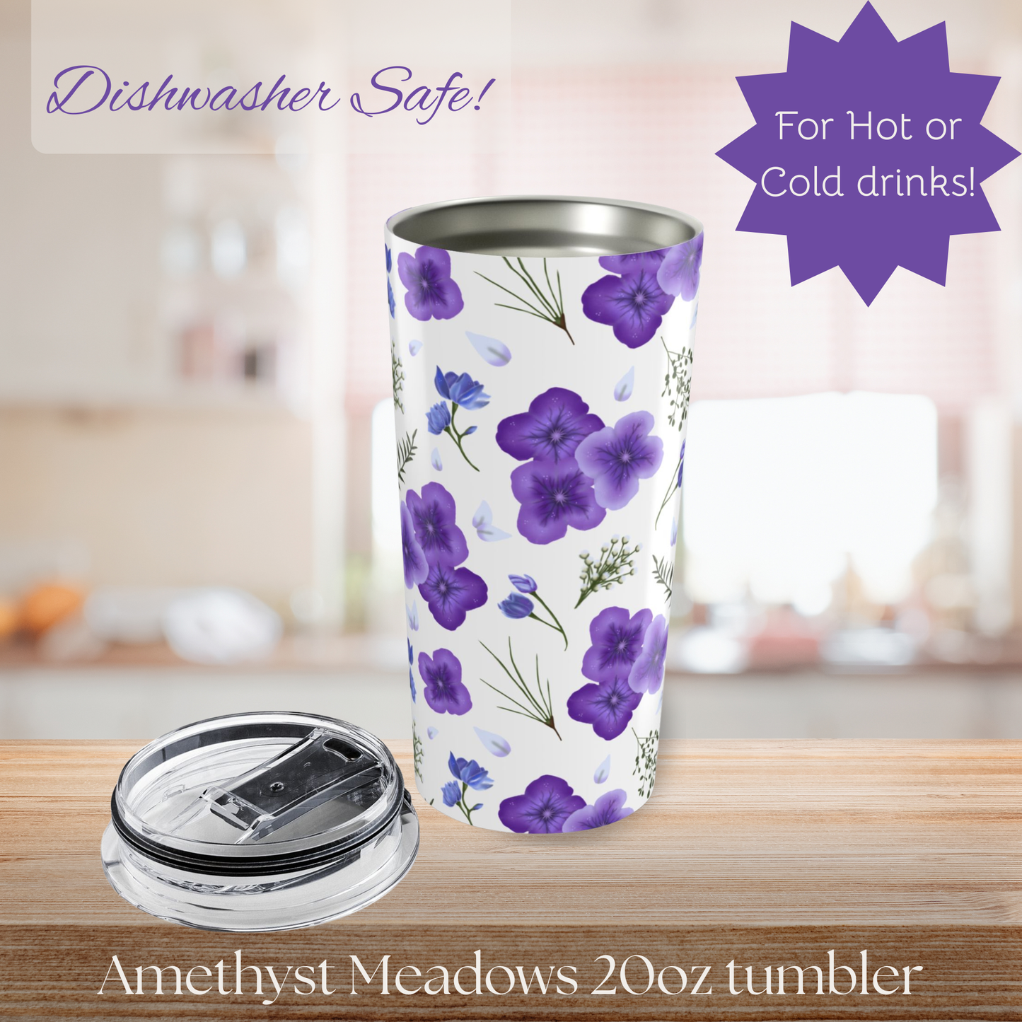 Amethyst Meadows Floral Design | 20oz Tumbler